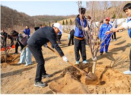 学校组织开展春季义务植树活动